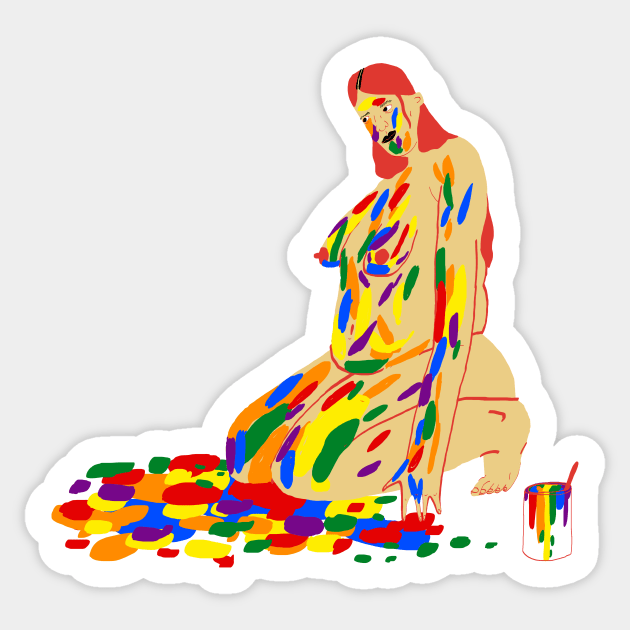Rainbow paint Sticker by ezrawsmith
